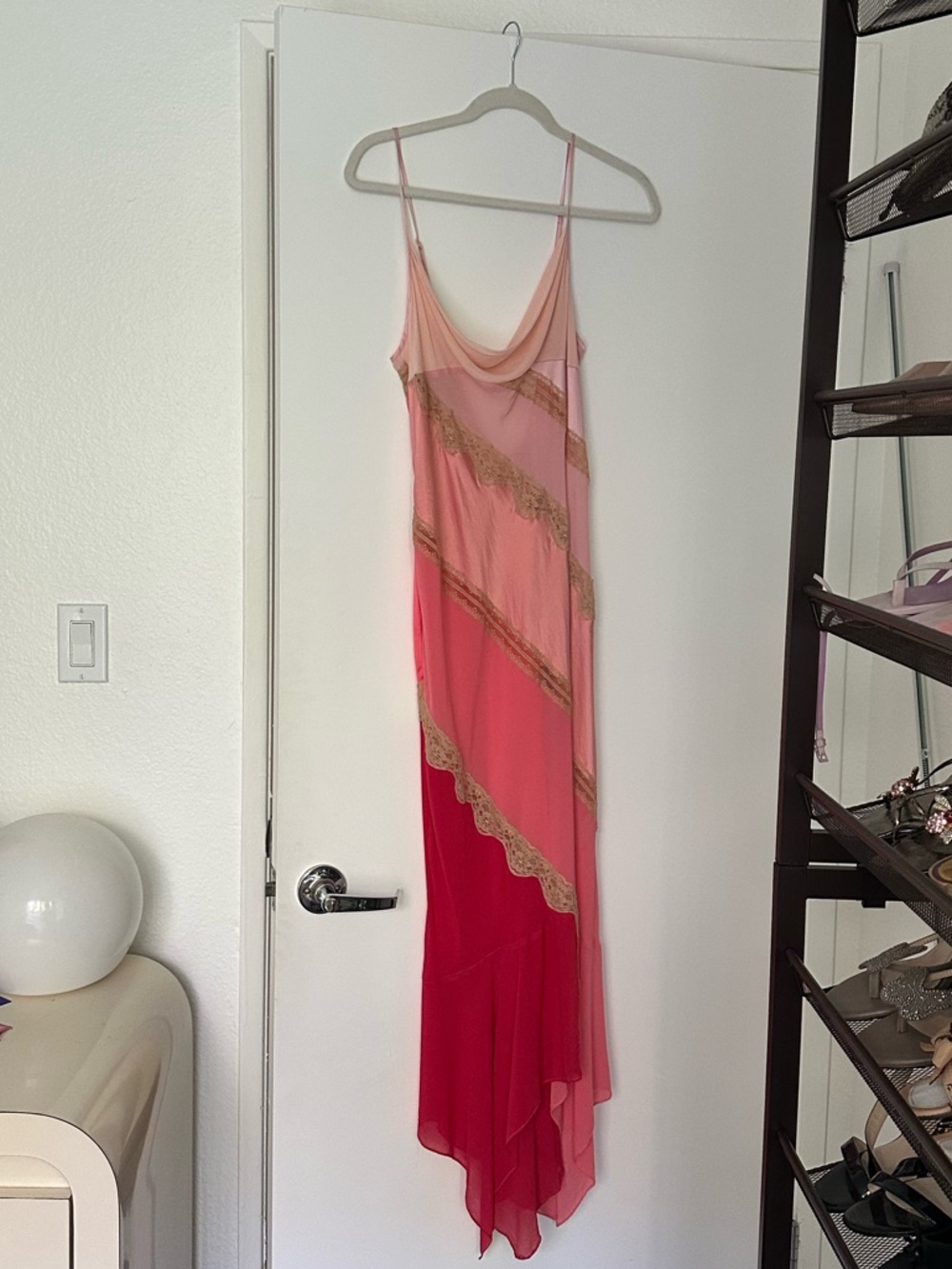 Vintage Victoria's Secret Pink Ombre Asymmetrical Slip Dress